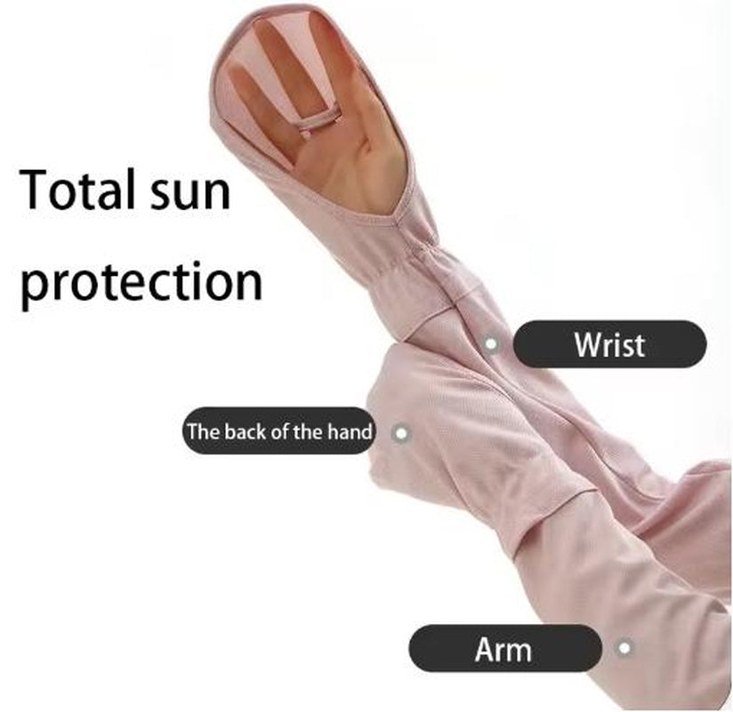 1 Pairs Anti-Sunburn Sleeve Summer Uv Solar Arm Sleeves Women'S Driving Sun Protection Long Sleeve Adjustable Cuffs