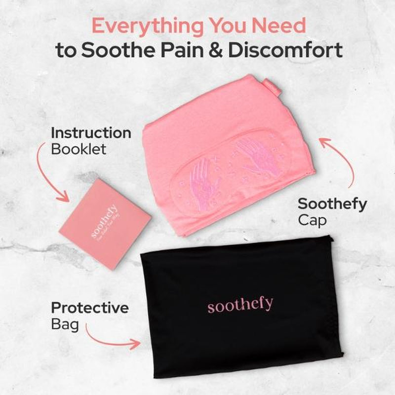 Soothefy Migraine Headache Relief Cap - Built-In Slide-Up Eye Mask - 360° Cooling & Compression Hangover Hat for Hot & Cold Therapy, Ice Head Wrap for Tension and Stress, Gift Soothing