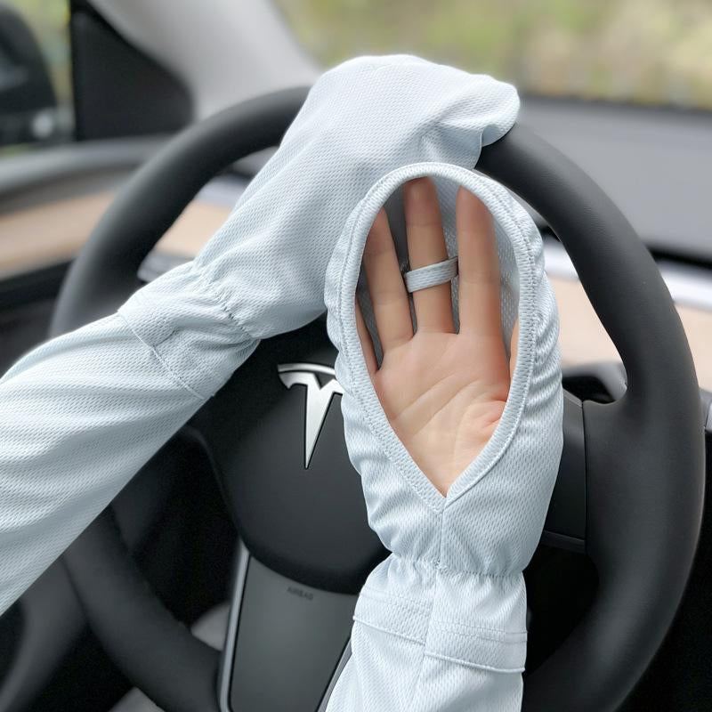 1 Pairs Anti-Sunburn Sleeve Summer Uv Solar Arm Sleeves Women'S Driving Sun Protection Long Sleeve Adjustable Cuffs