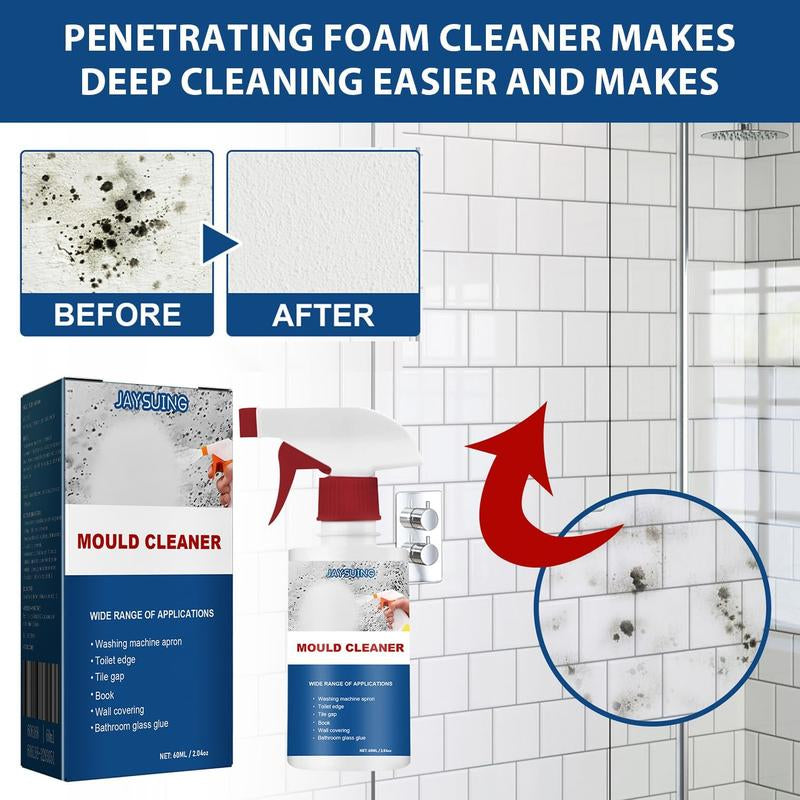 Powerful Mold Remover Spray - Thick Foam Clings to Walls & Ceilings - Kills 99.9% Bathroom/Kitchen Mold - No Scrubbing Formula with Fresh Scent (60Ml/2.04Oz)