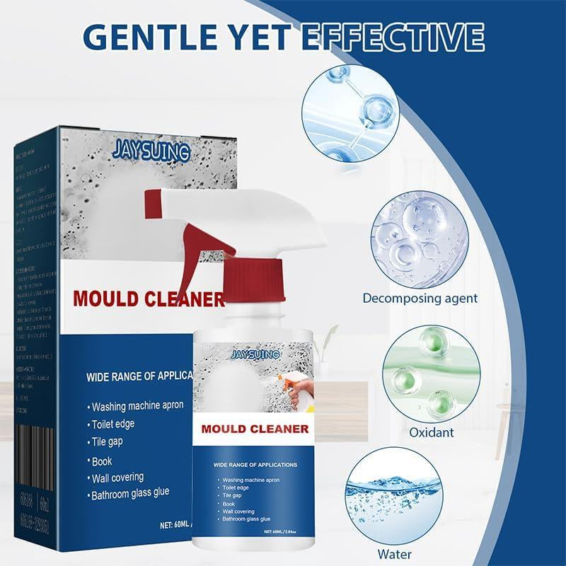Powerful Mold Remover Spray - Thick Foam Clings to Walls & Ceilings - Kills 99.9% Bathroom/Kitchen Mold - No Scrubbing Formula with Fresh Scent (60Ml/2.04Oz)