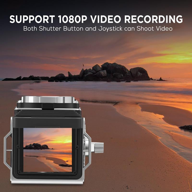 Chuzhao Digital Vintage Mini Camera, 1080P FHD Video, 12MP Autofocus, Point and Shoot Digital Camera with 32GB Card, Compact Small Vlogging Camera for Beginners Teens Adults Kids