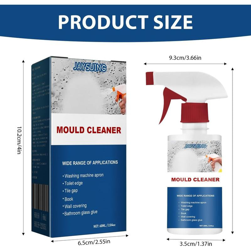 Powerful Mold Remover Spray - Thick Foam Clings to Walls & Ceilings - Kills 99.9% Bathroom/Kitchen Mold - No Scrubbing Formula with Fresh Scent (60Ml/2.04Oz)