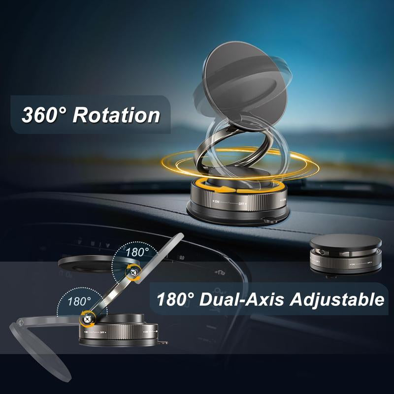 360° Vacuum Magnetic Phone Holder, Hands-Free ,For Gym/Mirror/Shower/Smooth Surface, Strong Suction Cup Magnetic Car Phone Holder for All Smartphones & All Car Models Adjustable