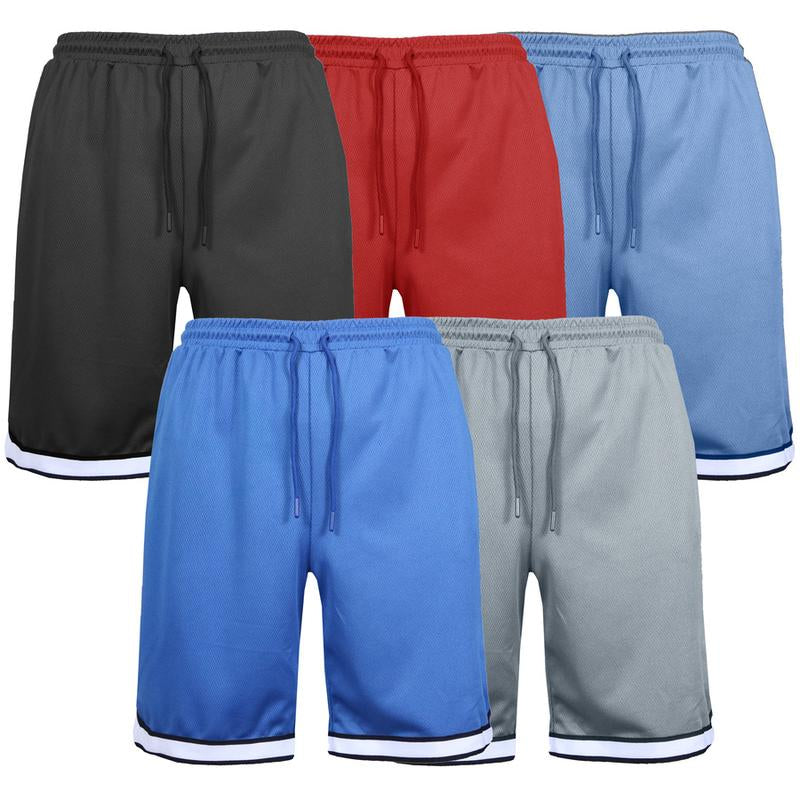 Men'S 5-Pack Premium Active Moisture Wicking Workout Mesh Shorts with Trim
