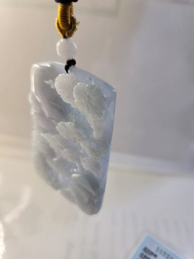 Jade Pendant Necklace, Chinese Vintage Style Outdoor Landscape, Burmese Jadeite, Certified Grade A Jade