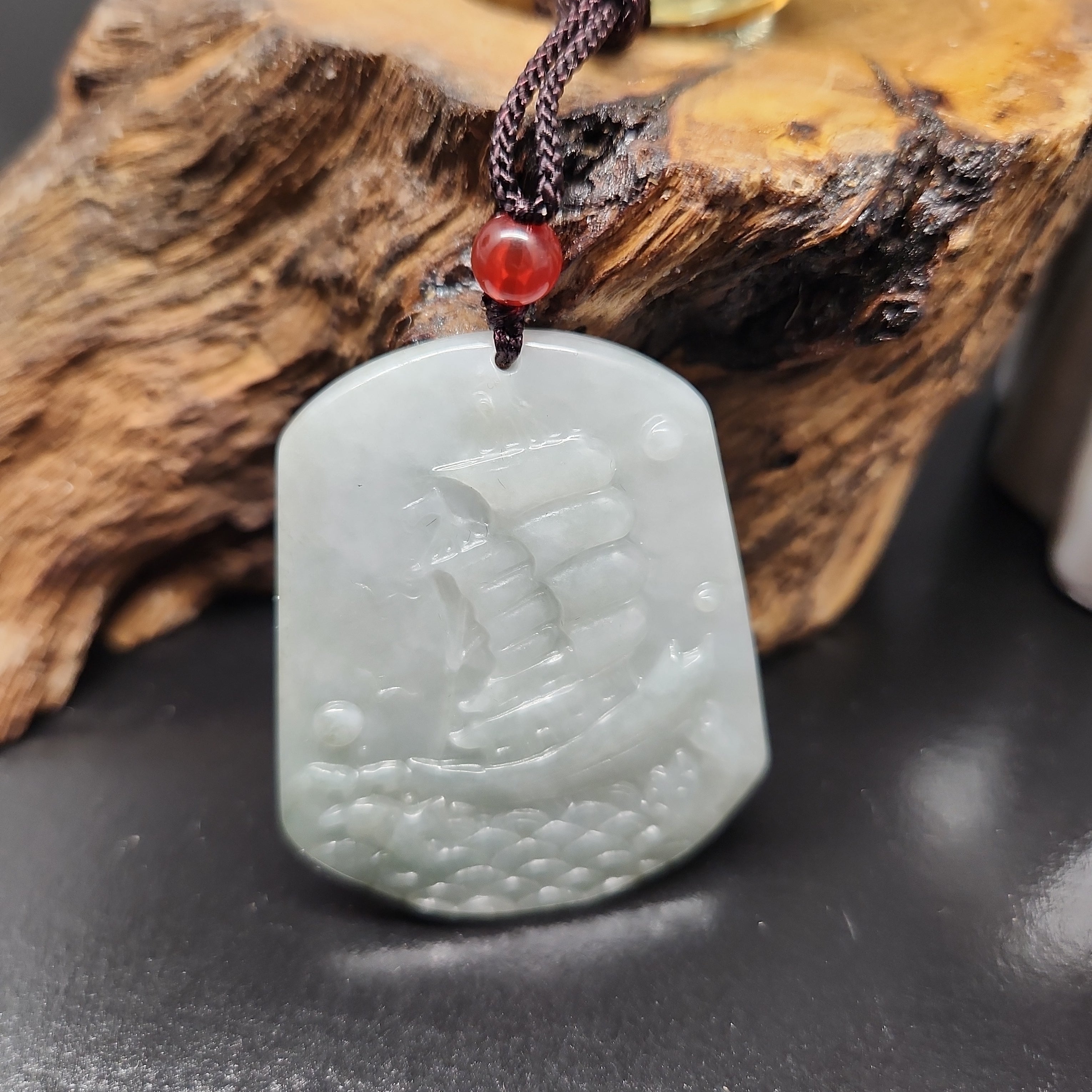 Selling Jadeite jade sail boat pendant