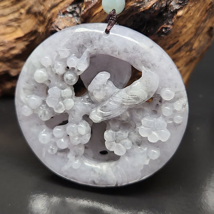 Gray Jade Pendant Bird Carving