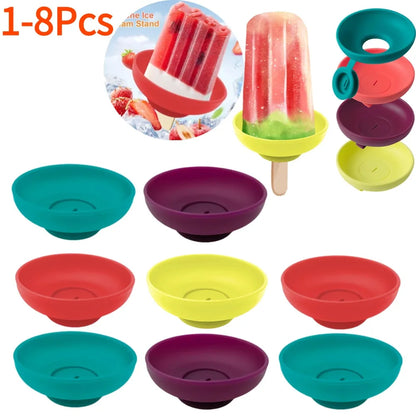 1-4Pcs Drip Free Ice Pop Holder Creative Drip-Proof Popsicle Rack No Mess Free Ice Rack Popsicle Holder for Kids Ice Cream