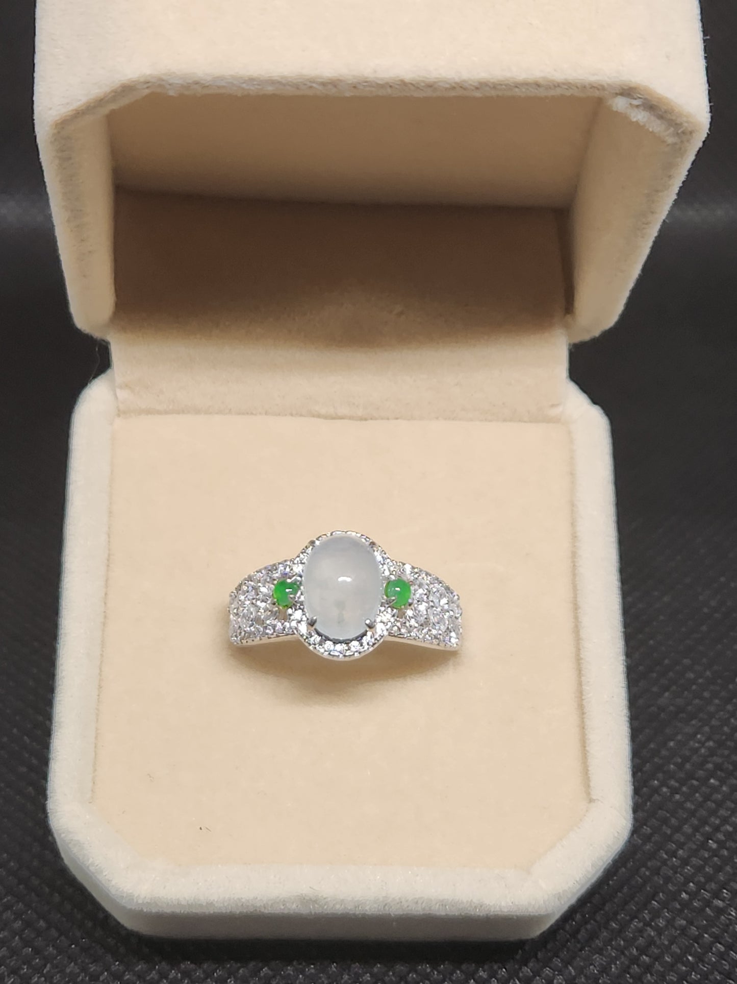 Ice Jade Ring 925 silver