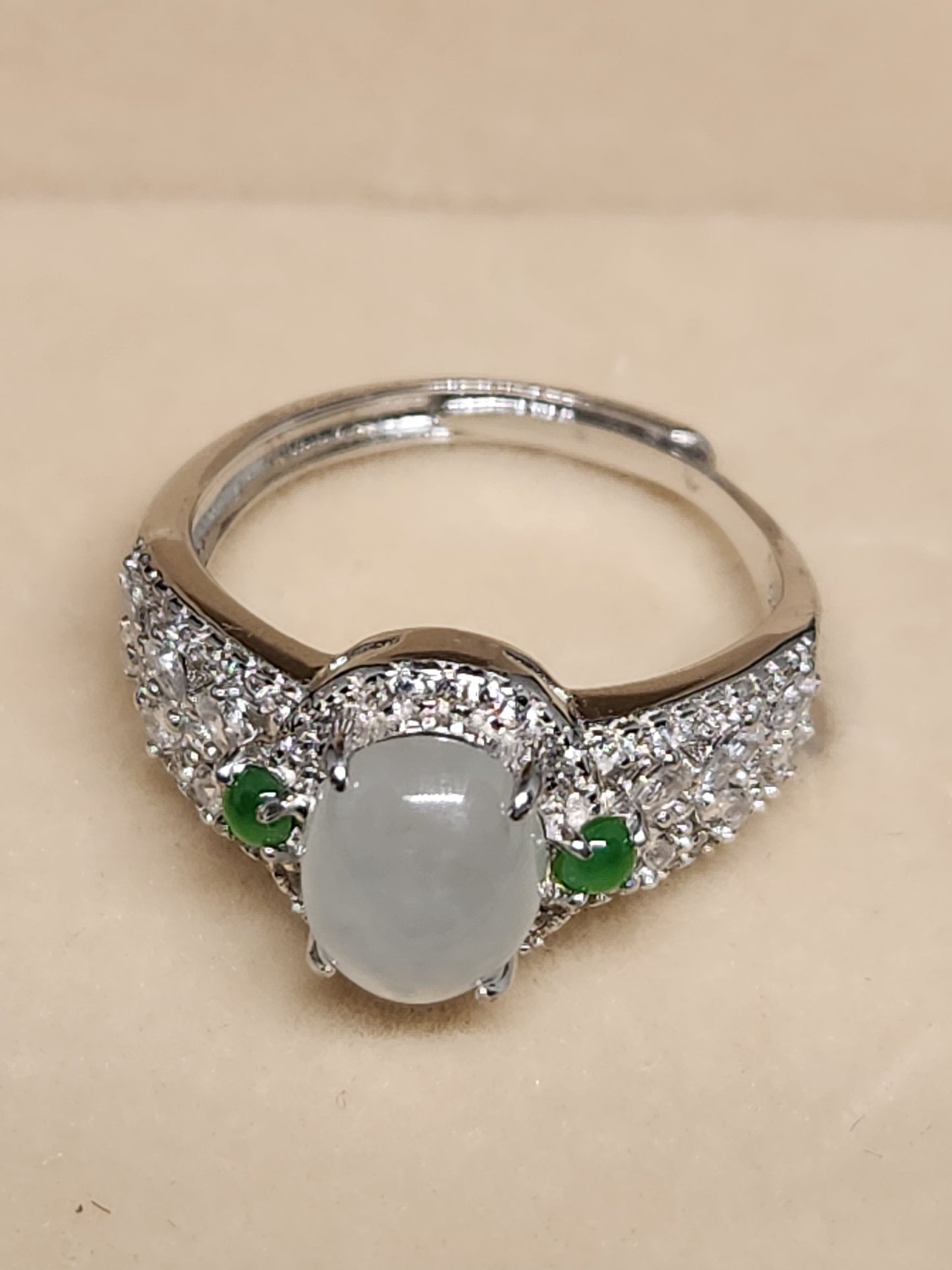 Ice Jade Ring 925 silver