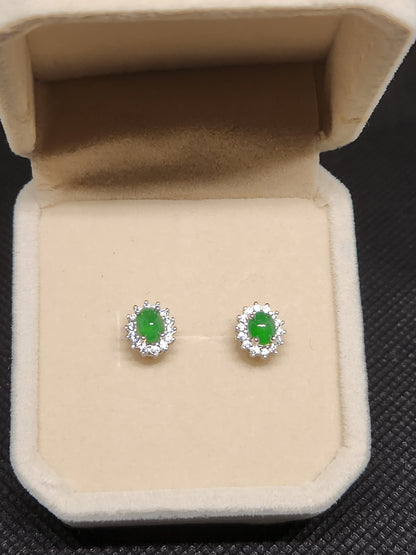 925 Sterling Silver - Jade Earrings