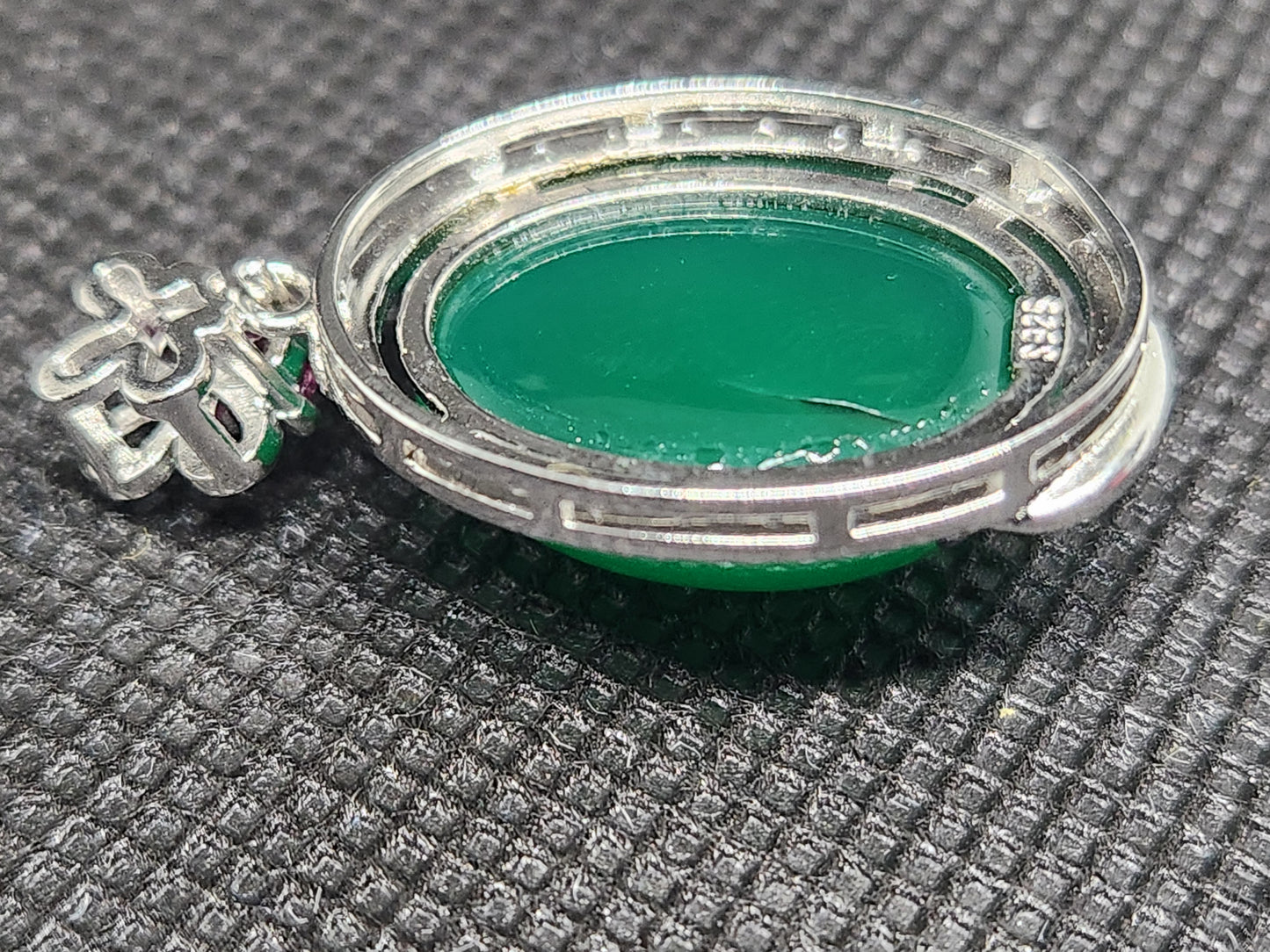 Green Jade Pendant with Sterling Silver 925