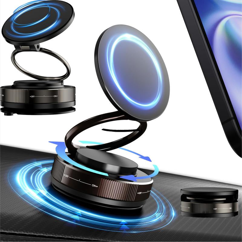 360° Vacuum Magnetic Phone Holder, Hands-Free ，For Gym/Mirror/Shower/Smooth Surface, Strong Suction Cup Magnetic Car Phone Holder for All Smartphones & All Car Models Adjustable