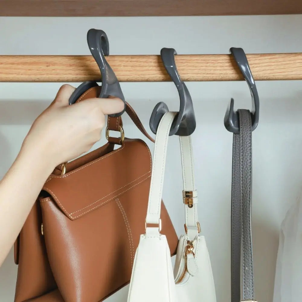 Multifunctional Wardrobe Handbag Organizer Hanger Hook Durable over Closet Rod Hanging Storage Rack for Hat Scarves Shawls Tie