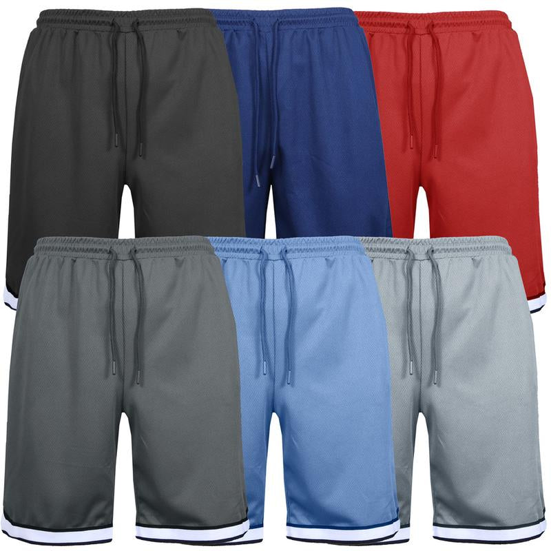 Men'S 5-Pack Premium Active Moisture Wicking Workout Mesh Shorts with Trim