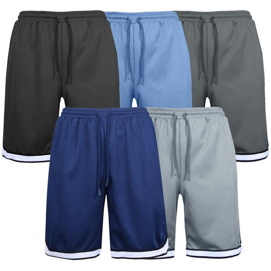 Men'S 5-Pack Premium Active Moisture Wicking Workout Mesh Shorts with Trim