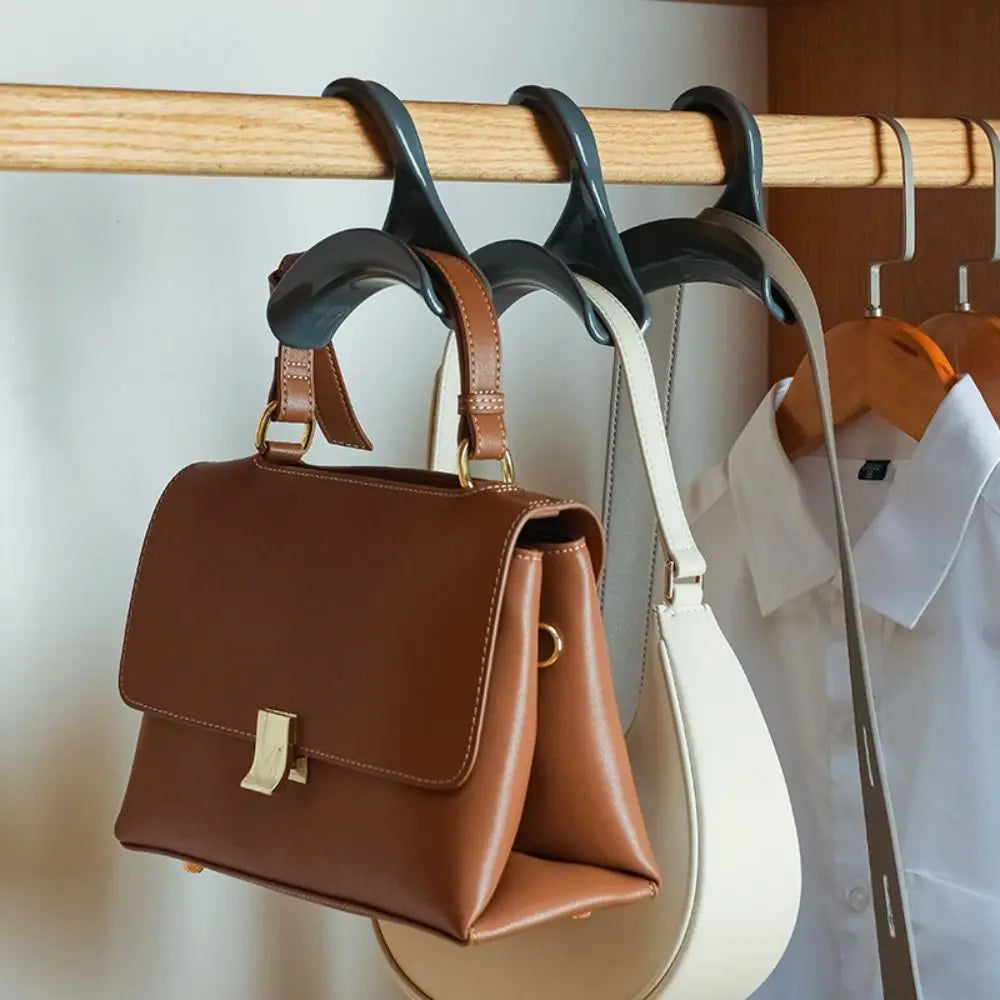 Multifunctional Wardrobe Handbag Organizer Hanger Hook Durable over Closet Rod Hanging Storage Rack for Hat Scarves Shawls Tie