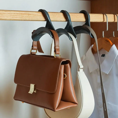 Multifunctional Wardrobe Handbag Organizer Hanger Hook Durable over Closet Rod Hanging Storage Rack for Hat Scarves Shawls Tie