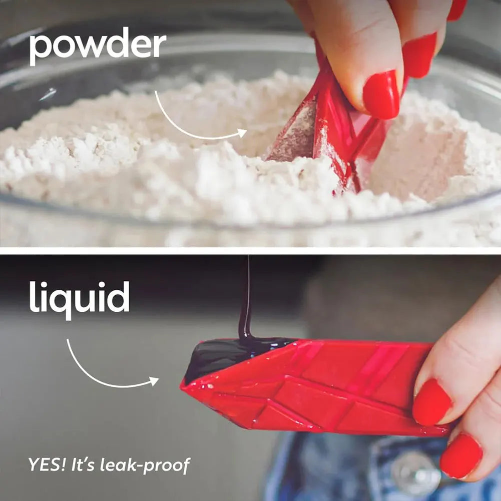Polygons Flat 3-In-1 Cooking Baking Liquid Spoon Spoon Shaped Cooking Baking Tablespoon Fold Measure Home Kitchen Tools
