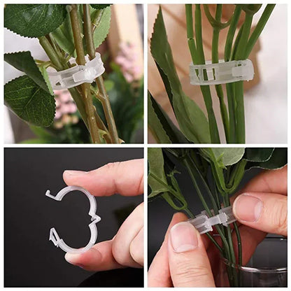 50PCS Plant Clips Supports Reusable Plastic Connects Fixing Vine Tomato Stem Grafting Vegetable Plants Orchard and Garden Tools