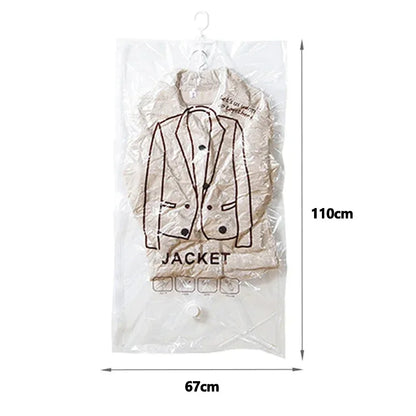 Hanging Vacuum Storage Bags Space Saver Bags Vacuum Seal Storage Bag for Suits Dress Coats Jackets Closet Organizer and Storage