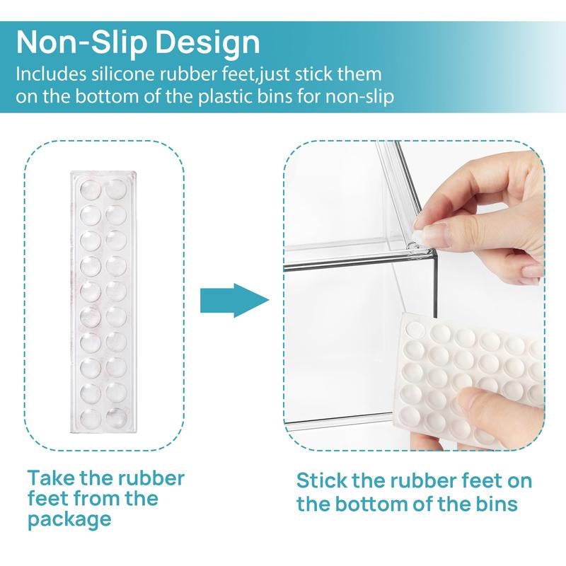 [New Arrival] VTOPMART Stackable Storage Drawers Set of 5, Clear Plastic Organizer Bins for Beauty Supplies,Ideal for Vanity, Bathroom,Cabinet,Pantry Organization