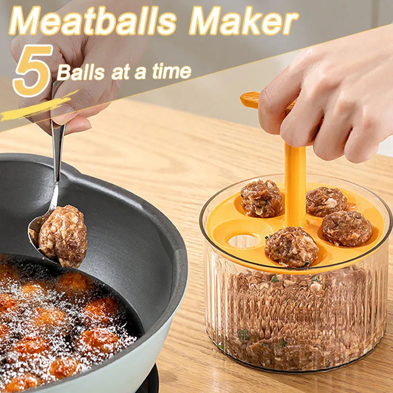 Meatball Maker Kitchen Extruded Meatball Making Tool Frikadeller Maker Meat Ball Mold Plastic Translucent Meatball Shaper