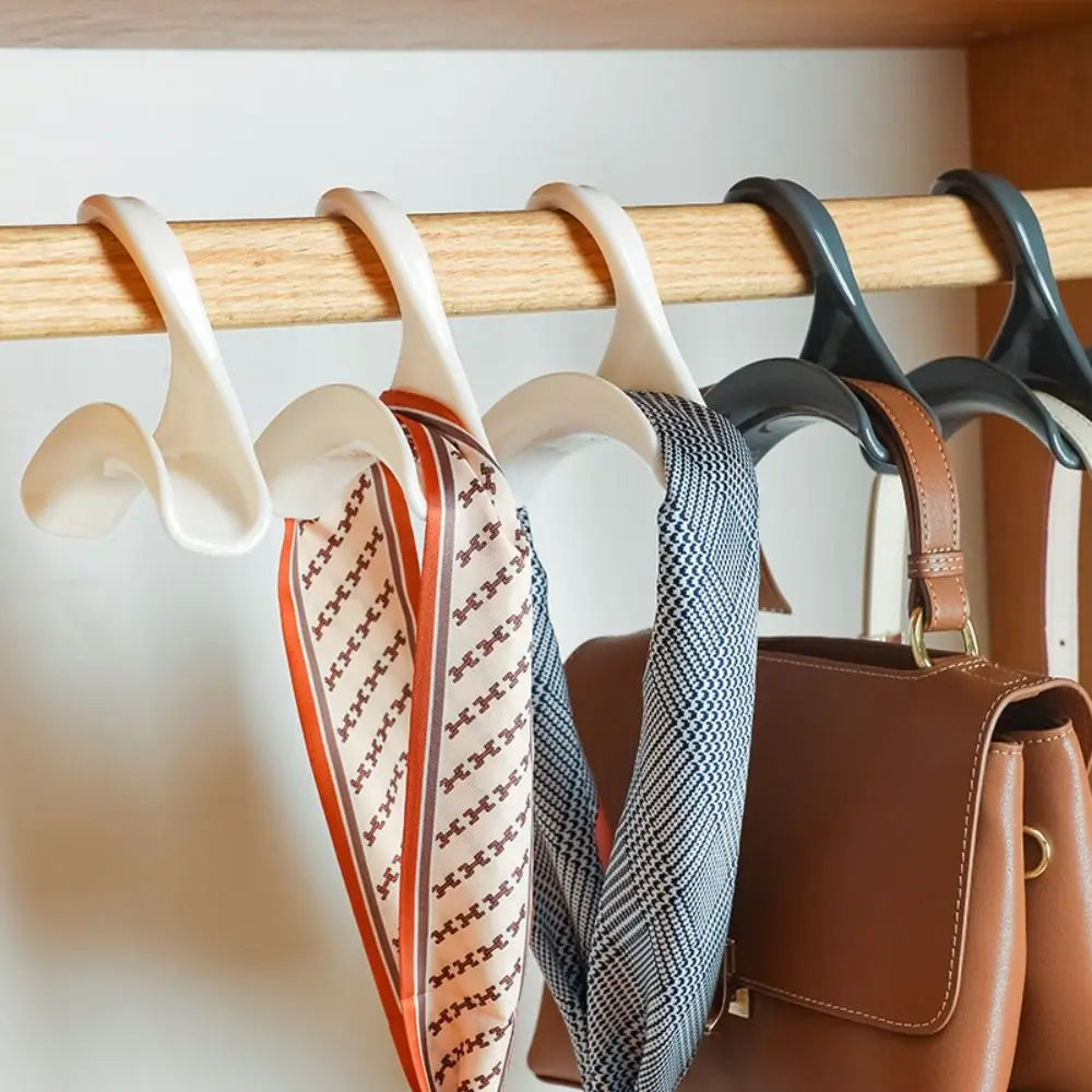 Multifunctional Wardrobe Handbag Organizer Hanger Hook Durable over Closet Rod Hanging Storage Rack for Hat Scarves Shawls Tie