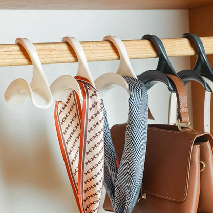Multifunctional Wardrobe Handbag Organizer Hanger Hook Durable over Closet Rod Hanging Storage Rack for Hat Scarves Shawls Tie