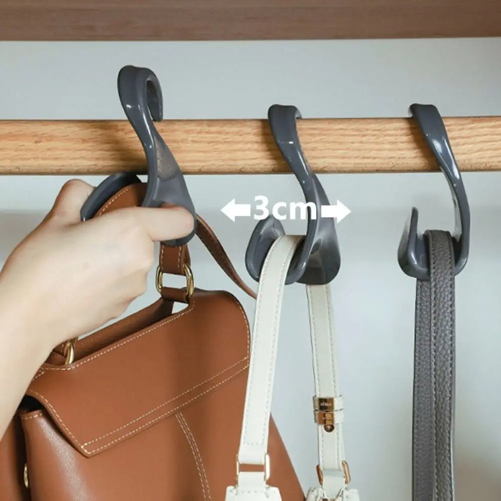Multifunctional Wardrobe Handbag Organizer Hanger Hook Durable over Closet Rod Hanging Storage Rack for Hat Scarves Shawls Tie
