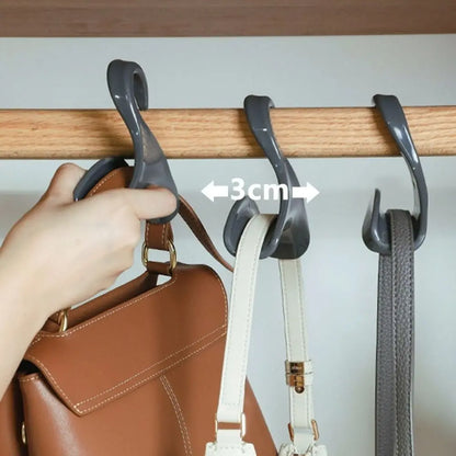 Multifunctional Wardrobe Handbag Organizer Hanger Hook Durable over Closet Rod Hanging Storage Rack for Hat Scarves Shawls Tie