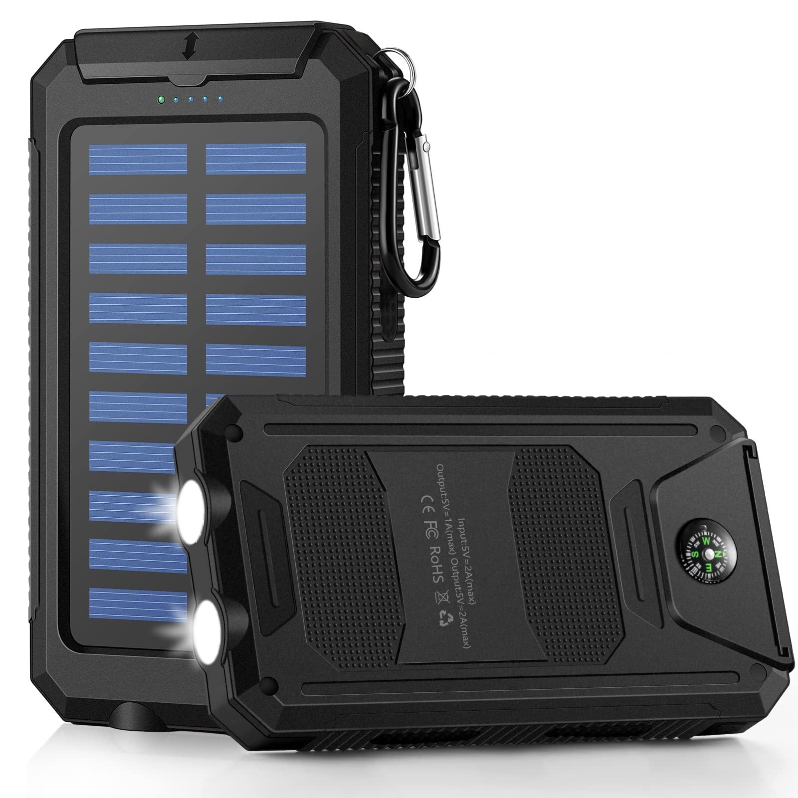 2025 Solar Portable Charg Power Bank with Flashlight Battery Pack Fast Charge