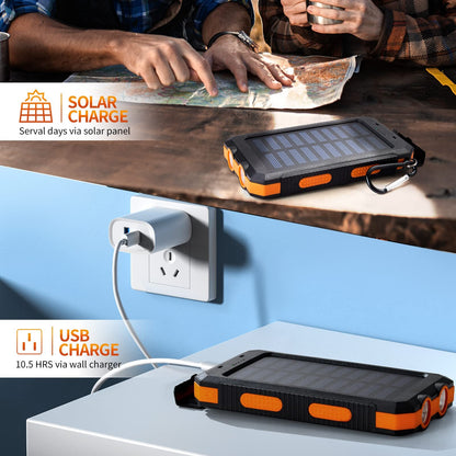 2025 Solar Portable Charg Power Bank with Flashlight Battery Pack Fast Charge