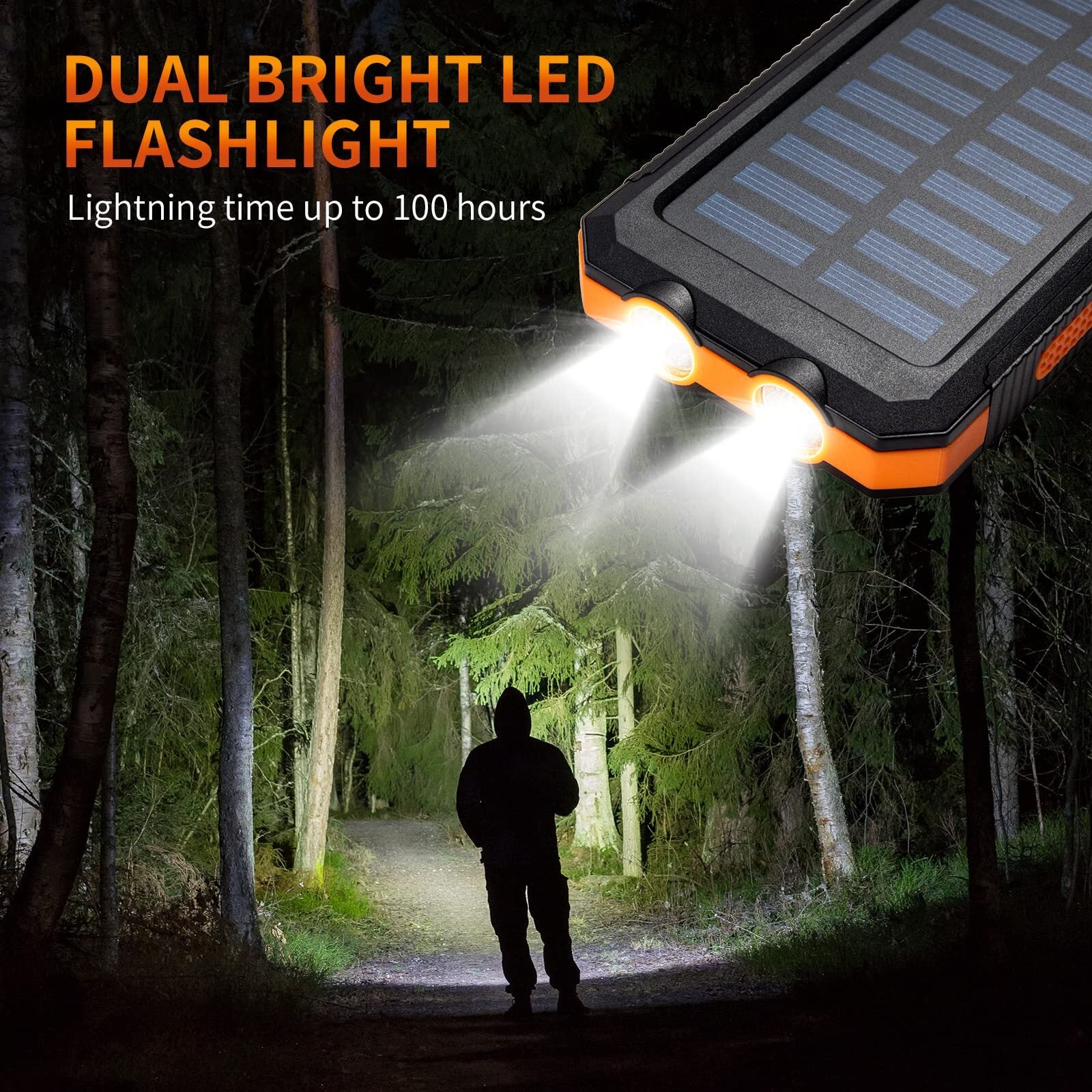 2025 Solar Portable Charg Power Bank with Flashlight Battery Pack Fast Charge