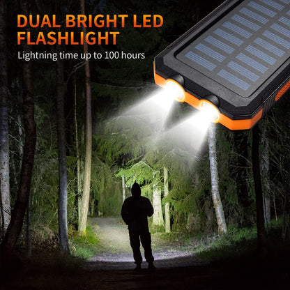 2025 Solar Portable Charg Power Bank with Flashlight Battery Pack Fast Charge