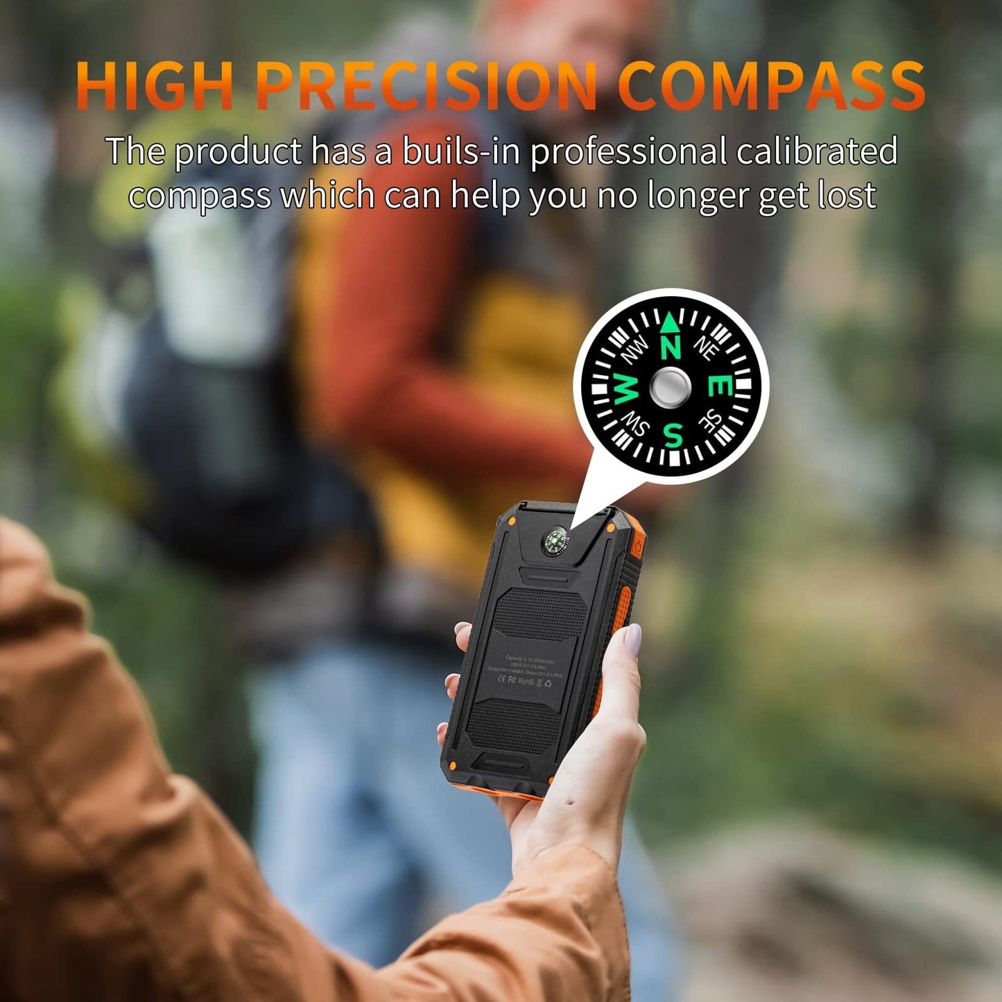 2025 Solar Portable Charg Power Bank with Flashlight Battery Pack Fast Charge